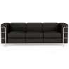 Buy 3-Seater Sofa - Upholstered in Vegan Leather - Bour Black 60659 at MyFaktory
